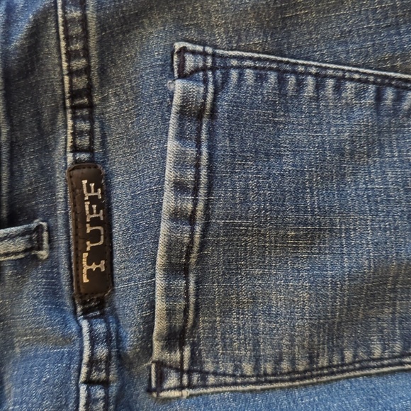 COWGIRL TUFF "Livin' On The Edge Trouser" flare stretch jeans sz 26x35L Tall - Picture 16 of 16